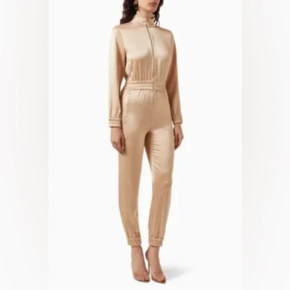ALICE + OLIVIA Levi Jumpsuit in Satin Jersey, NWT MSRP $595 - Picture 4 of 5
